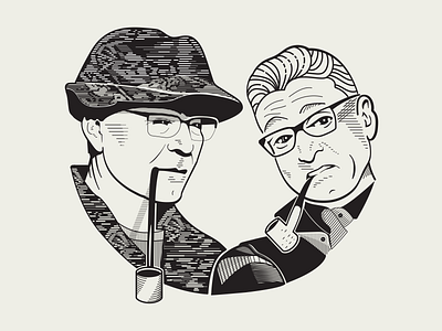Fud and Bjorn branding drawing fishing illustration line art lineart logo minnesota outdoors podcast podcast logo
