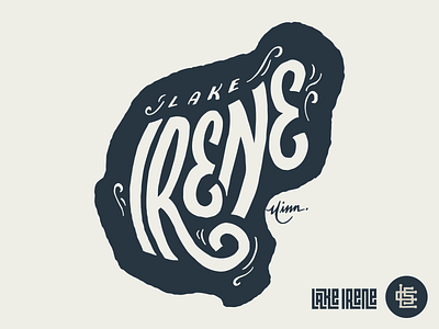 Lake Irene for Lakes Supply Co. apparel cabin design fishing hand lettering handlettering hat illustration lake logo minnesota outdoors t shirt