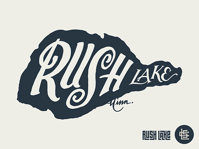 Rush Lake for Lakes Supply Co. apparel cabin design fishing hand lettering handlettering hat illustration lake logo minnesota outdoors t shirt