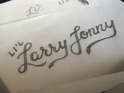 Li’l Larry Jonny brand brand identity branding design hand lettering identity pencil script