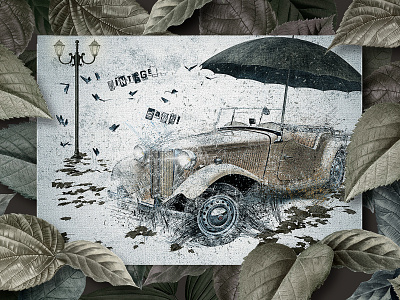 Vintage car 2 compositing design graphic design illustration photomanipulation photomontage photoshop print psd