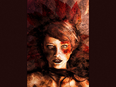 Redhead affiche compositing digital art graphic design illustration photomanipulation photoshop poster print psd