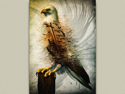 Aigle affiche aigle compositing digital art eagle illustration photomanipulation photomontage photoshop poster print