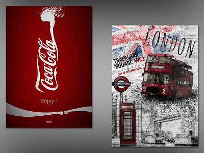 Coke & London affiche compositing design illustration photomanipulation photomontage photoshop poster print psd typography