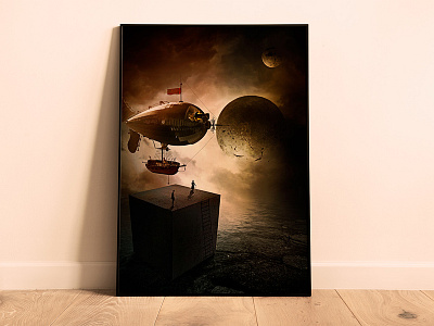 Space balloon affiche compositing design illustration photomanipulation photomontage photoshop poster psd