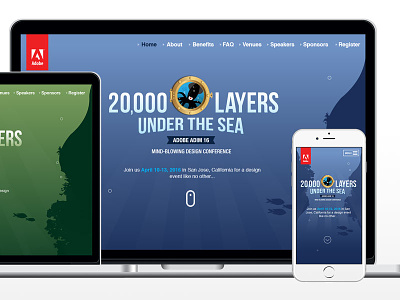 Adobe ADIM16: Website 20000 leagues under the sea adobe blue conference green illustrator iphone logo responsive sea website