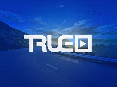 True Media Inc. Logo blue identity logo media play publication true