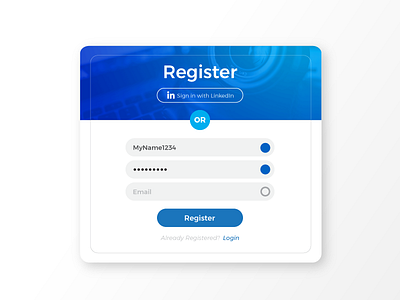 Signup/Registration Form - Daily UI 001 001 blue dailyui form linkedin registration signup