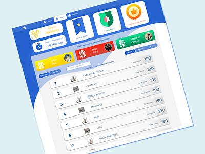 LMS Leaderboard Option 1 android app design design responsive design ui ux webdesign