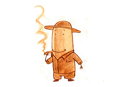 Man with cigar 2d character design