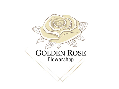 Golden Rose illustration logo logodesign rose