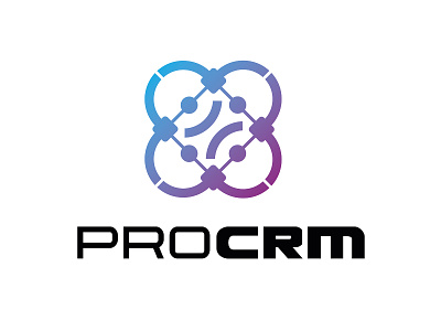 ProCRM logo information technology logo logo design simple tech