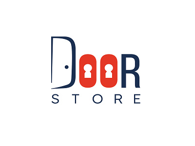 Doorstore flat logo logodesign simple vector