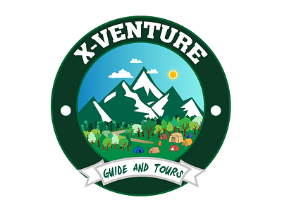 X venture badge-logo badge badge design design flat illustration logo minimal