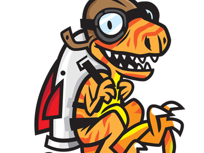 raptor character design illustrator mascot raptor rocket