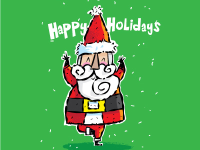 tree pose cartoon illustration illustrator santa yoga