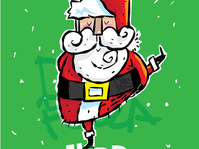 Santa in Bird of Paradise character illustration illustrator yoga