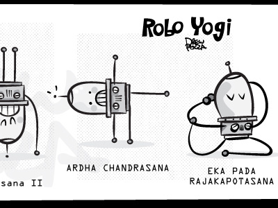 Roboasana illuastration robot yoga