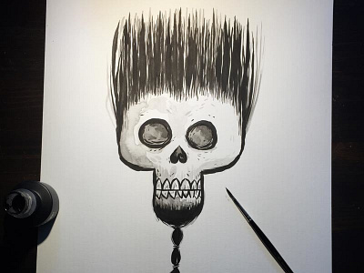 Waynestatic brush dead ink skull