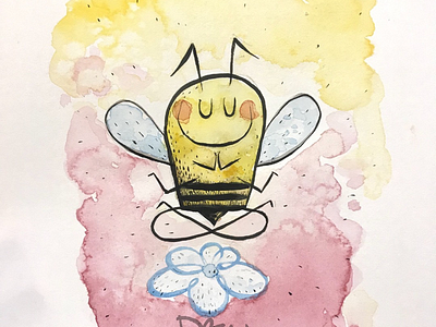 Bee you brushes character design illustration inks kidlit water colors