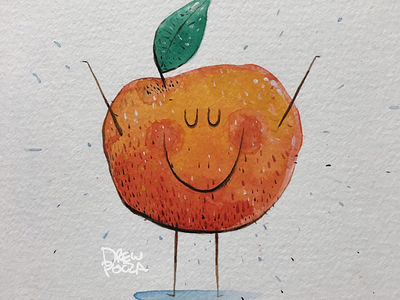 Peachy character design illustration water colors