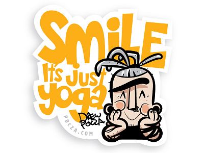 Smile cartoon character design illustration sticker