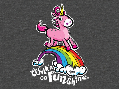 Unicorn Walkin' on Funshine shirt character design design illustration