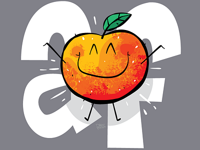 Peachy AF illustration peach shirt design type