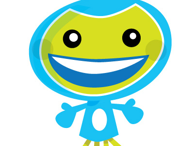 Alien alien character drew pocza marketing mascot