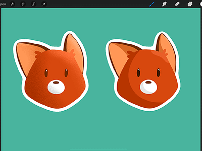 fox stickers art illustration procreate stickers