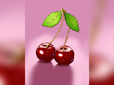 cherry art design illustration procreate