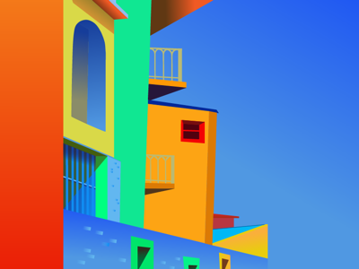 Bright houses illustrations