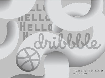 First Shot! & Hello Dribbble illustration vector