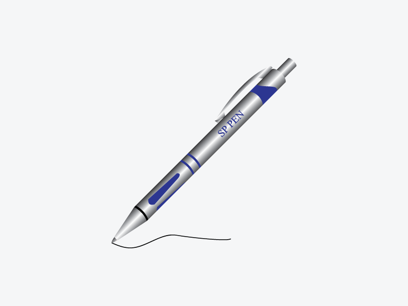 Blue Pen On The White Background Illustration black business drawing icon isolated letter line nib pen signature signs symbol tool vector white write