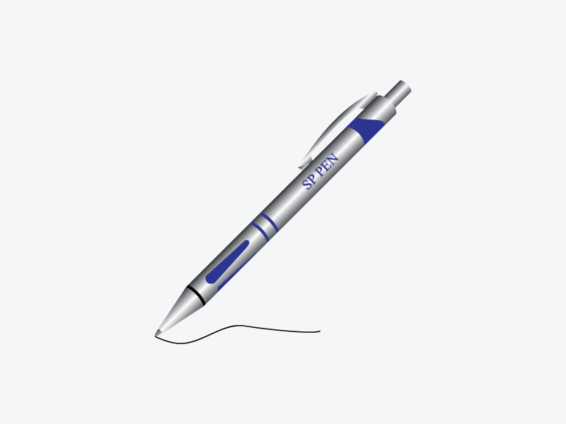 Blue Pen On The White Background Illustration