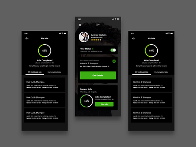 Dribble Kepper adobe xd app appointments barbers ios ui ux design