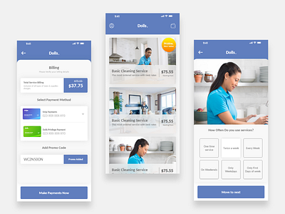 Dolls App adobe xd app ios services ui ux design