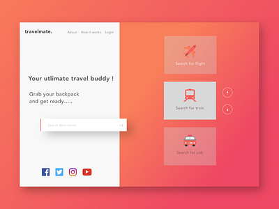 Travelmate Single Page illustration interaction design sketchapp ui ux vector