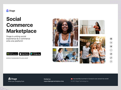 Stage website design : Social Commerce application commerce design ecommerce homepage social ui ux website