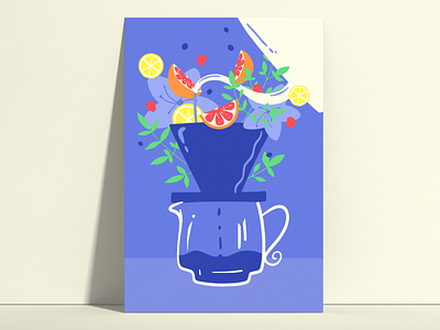 Remember to bloom your coffee. adobefresco aroma berries blooming blossom citrus coffee coffee break coffee lover colors digitalart digitalillustration drip floral flowers fruit fruity illustration poster poster art