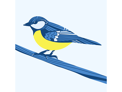 A passerine bird adobefresco animal bird blue clean cute digitalart digitalillustration duochrome illustration passerinebird songbird yellow