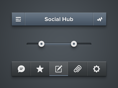 Social Hub Menu app blue flat ios ipad iphone jab menu social ui
