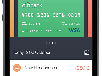 Walle Finance App app card credit finance ios7 ipad iphone stuff ui