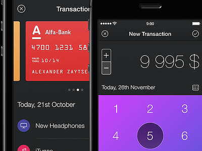 Walle Finance App [New Transaction Screen] app finance ios7 ipad iphone staff ui walle