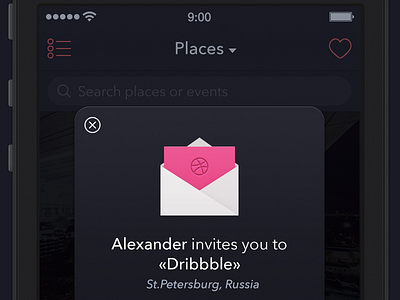 One Dribbble Invite app contest dribbble invite ios7 ipad iphone pop up