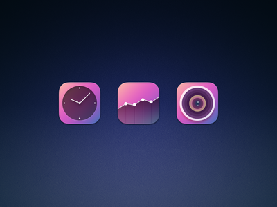 Icons Freebie [Clock, Stocks, Camera] app camera clock icon ios7 iphone stocks