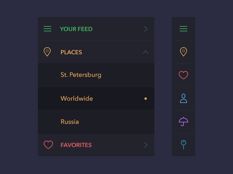 Responsive Menu for GEO Project by Alexander Zaytsev on Dribbble