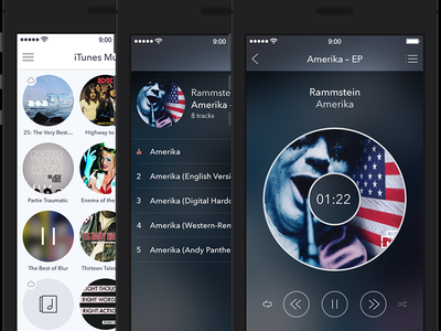 Bitrate — Player for iPhone app audio icons ios7 ipad iphone player ui