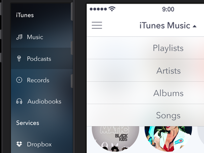 Bitrate — Player for iPhone [Navigation] app audio ios7 ipad iphone player ui