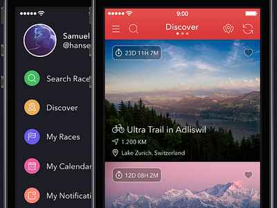 Hey!Race App for iPhone activity app budicons hey!race ios7 ipad iphone ui